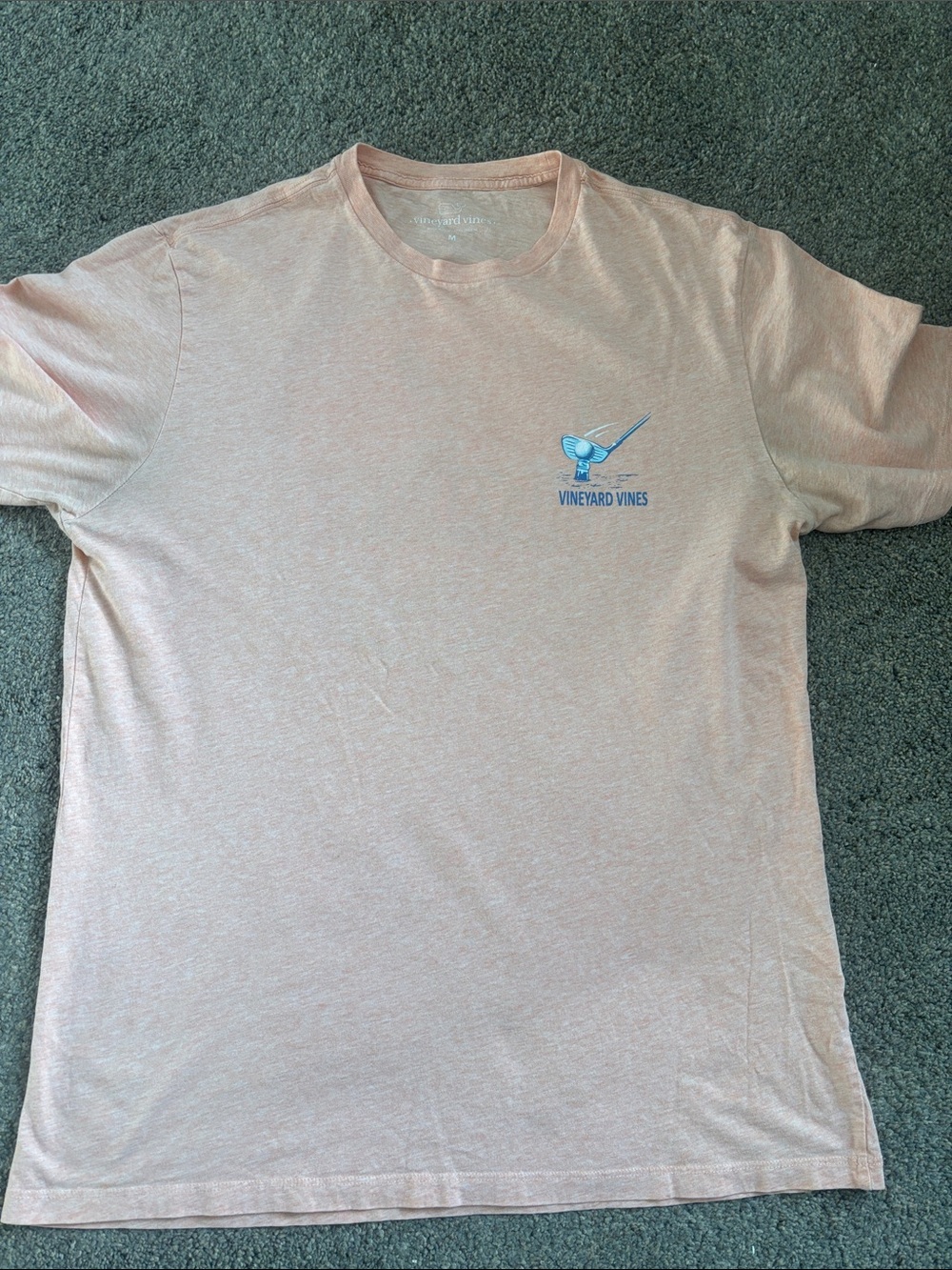 Vineyard Vines Soft Peach Heather Whale Chest Logo Tee
